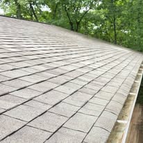 Gutter cleaned along a shingle roof by Gutter Haven
