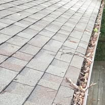 Leaf-filled gutter cleaned out by Gutter Haven